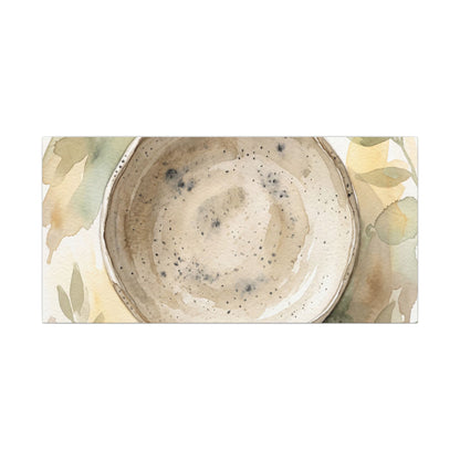 Ceramic Bowl Watercolor Canvas Art | Warm Japandi Art