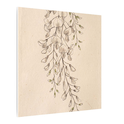 Japandi Wisteria in Golden Hour | Minimal Line Canvas Art