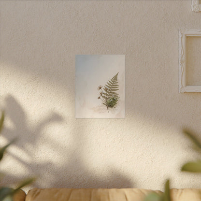 Winter Moss Close Up Herbarium Canvas Art | Enchanting Decor