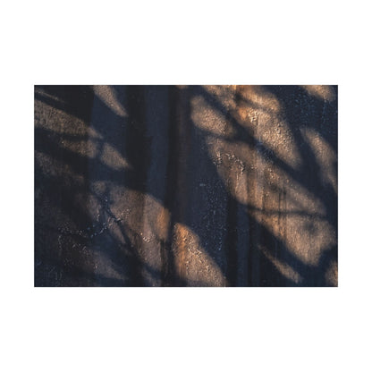 Dark Japandi Shadow Play in Golden Hour | Shadow Zen Canvas Art