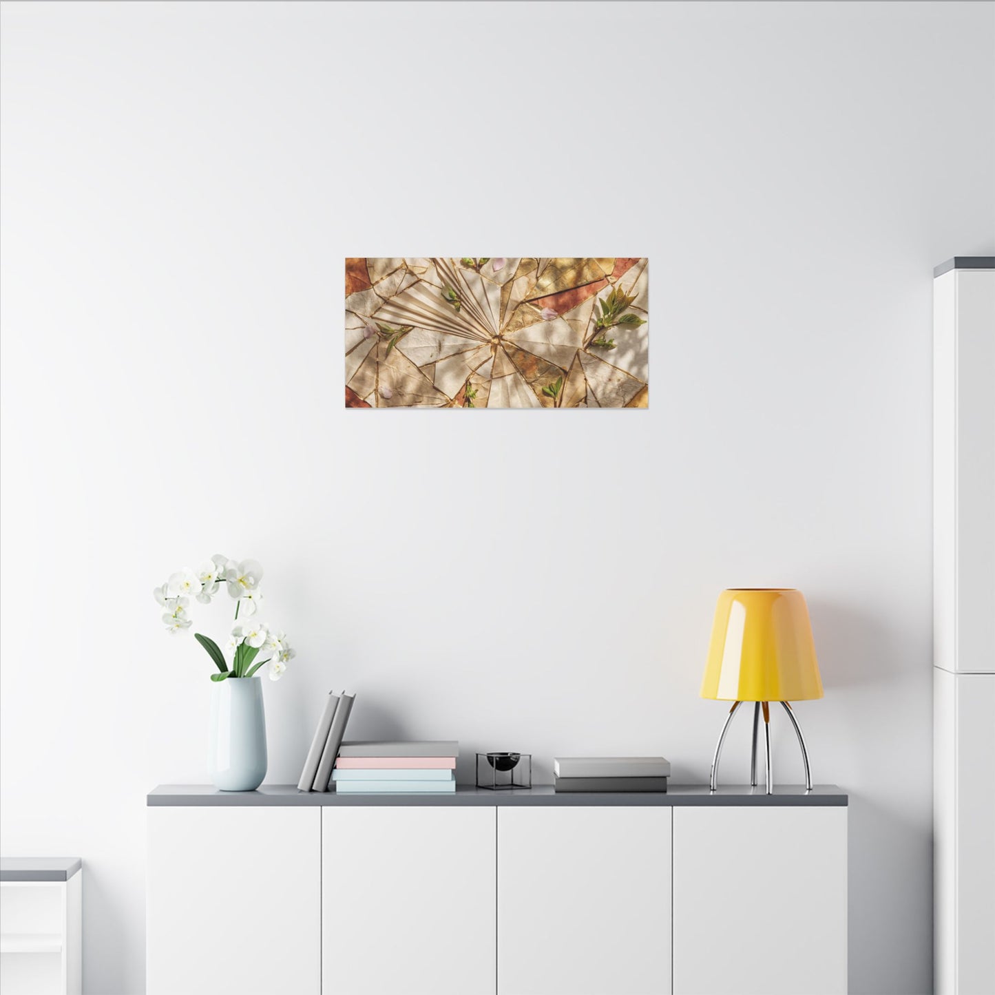 Resilient Paper Fold Canvas Art - Gold Repair Kintsugi