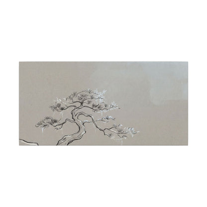 Pine Tree Minimal Line Canvas Art | Warm Japandi Art