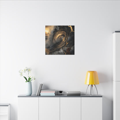 Kanso Ocean Wave Canvas Art - Kintsugi Gold Vein