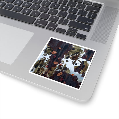 Rust Patina Charcoal Ink Sticker | Luxurious Dark Japandi Art