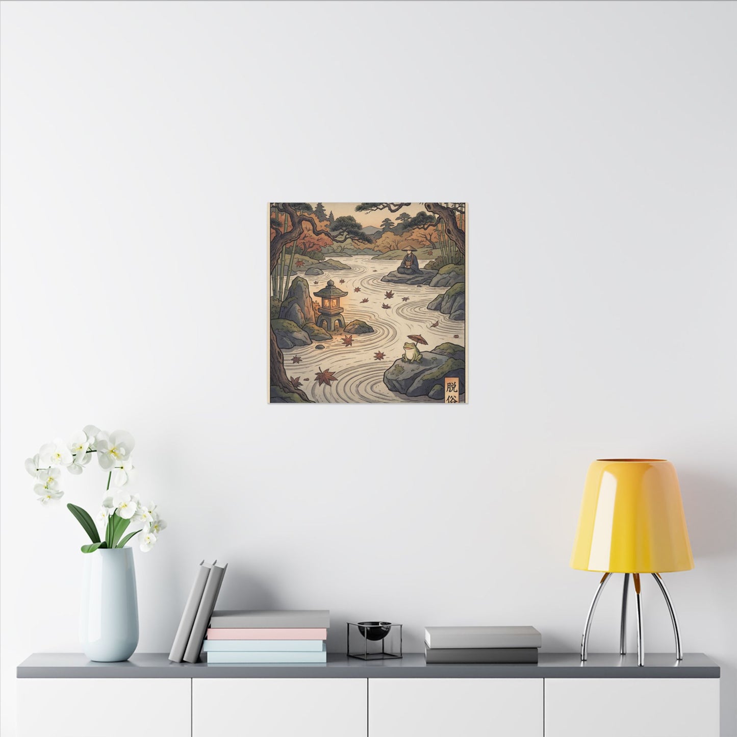Rock Garden Autumn Canvas Art | Zen Serene Design