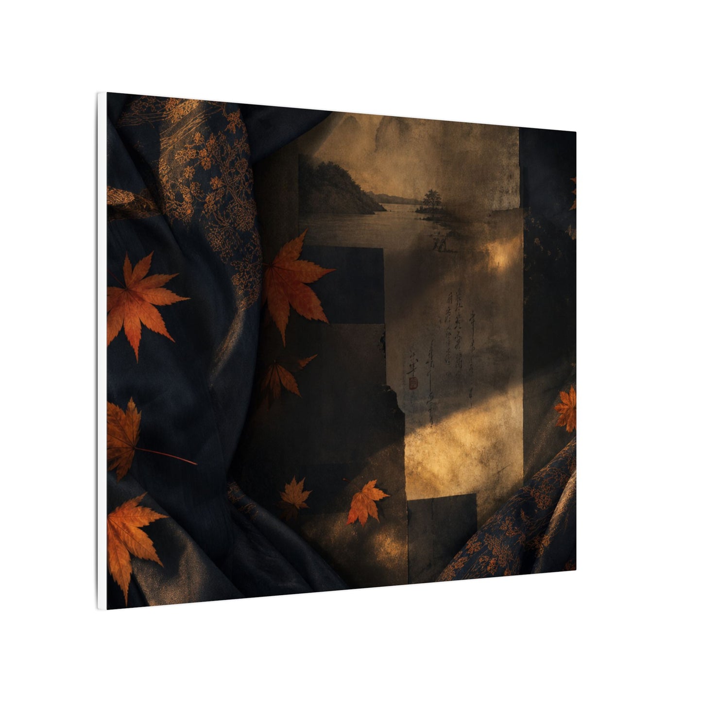 Autumn Silk Drape Shadow Zen Canvas Art | Bold Decor