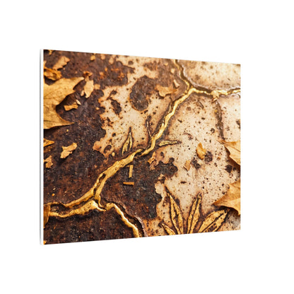 Kintsugi Rust Patina in Golden Hour | Gold Vein Canvas Art