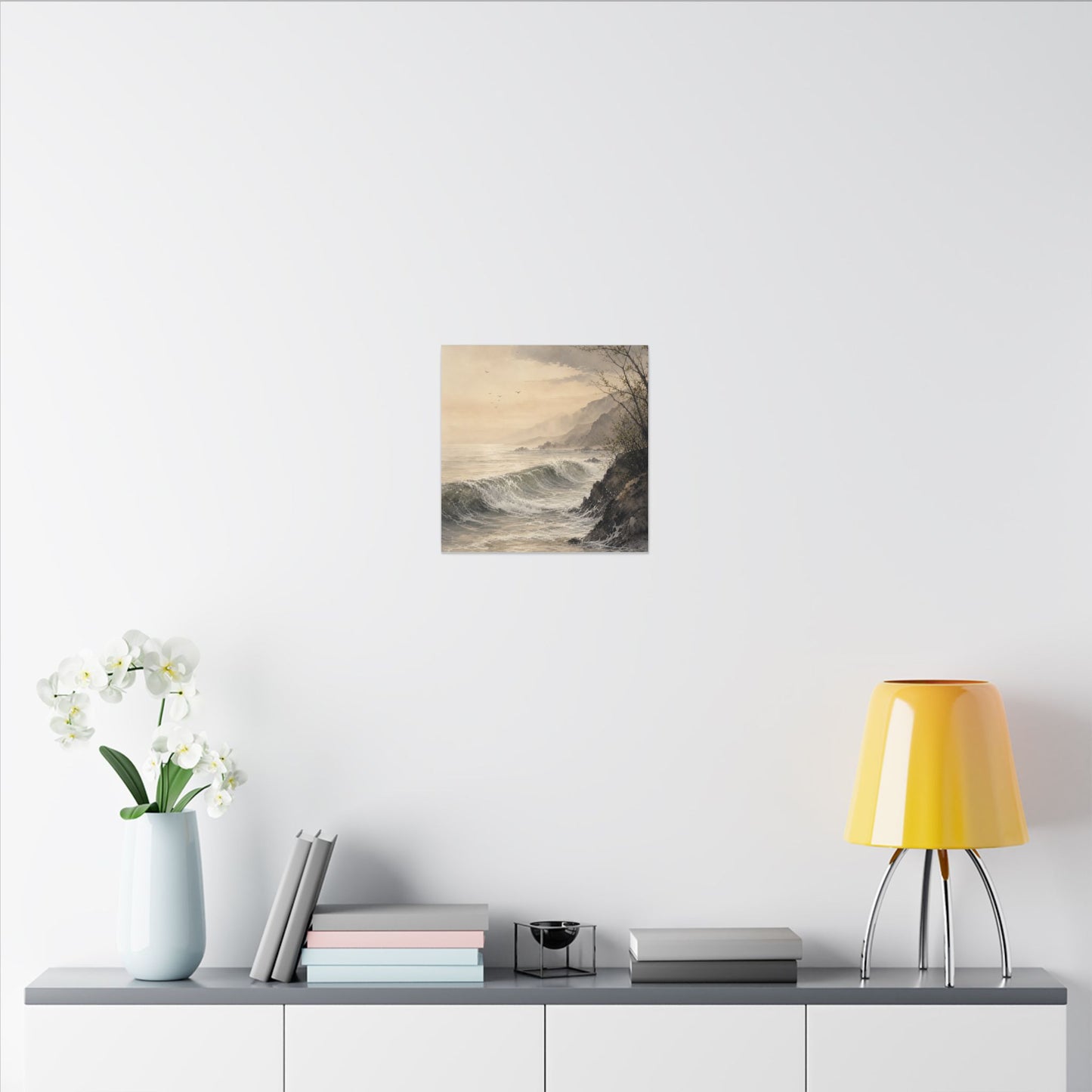 Ocean Wave Spring Canvas Art | Japandi Elegant Design