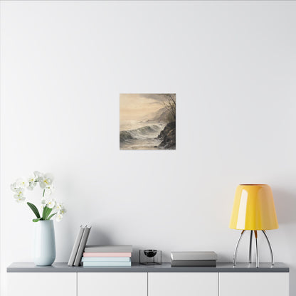 Ocean Wave Spring Canvas Art | Japandi Elegant Design