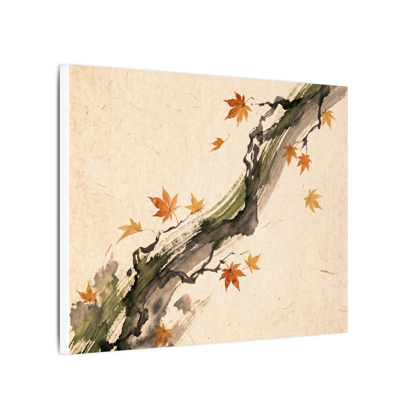 Ink Brushstroke Autumn Canvas Art | Zen Calm Design