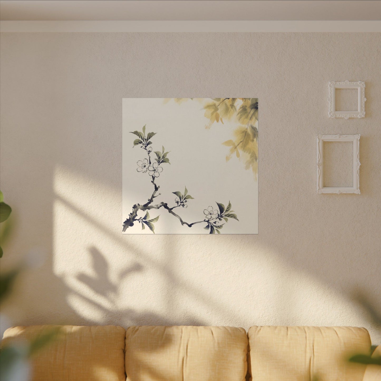 Kanso Cherry Blossom Canvas Art - Zen Sumi E
