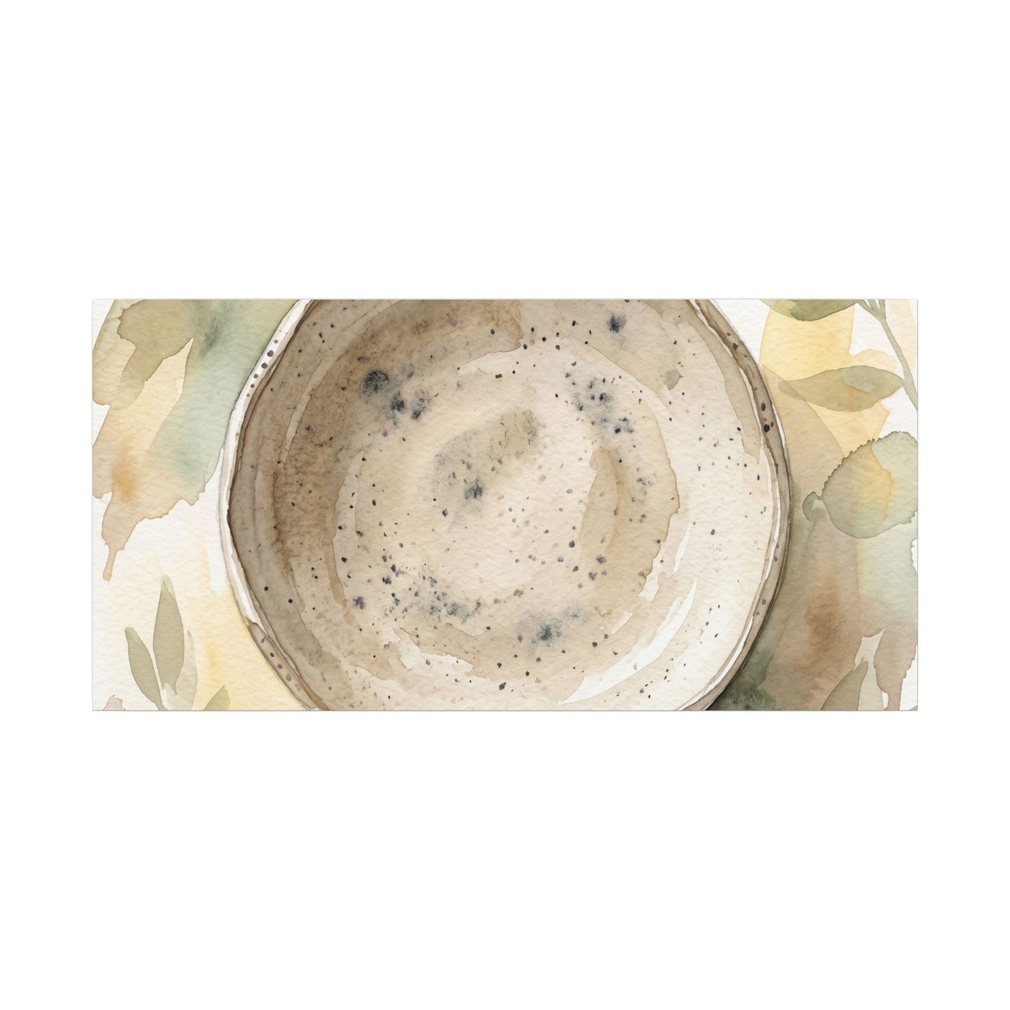 Ceramic Bowl Watercolor Canvas Art | Warm Japandi Art
