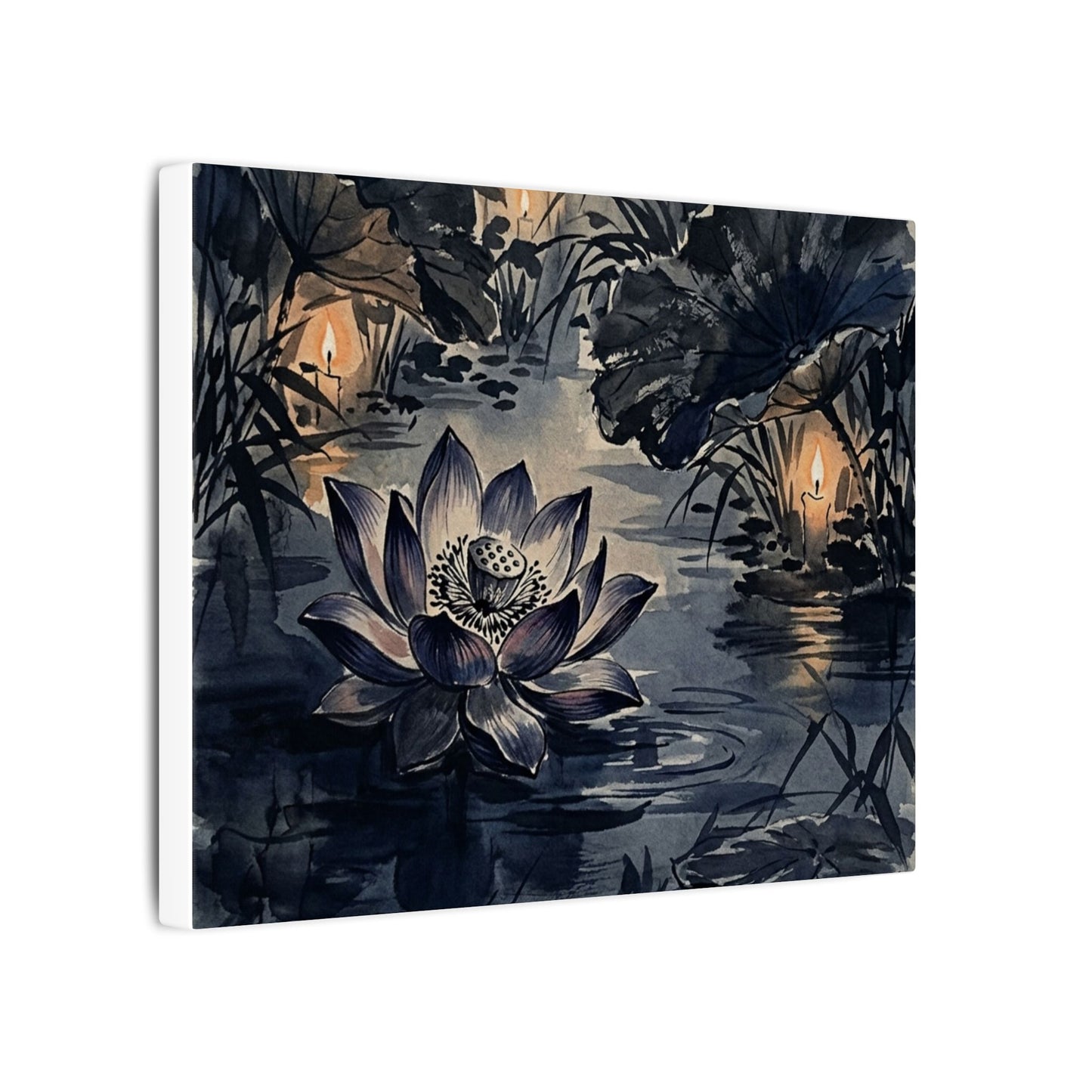 Fukinsei Lotus Flower Canvas Art - Zen Sumi E