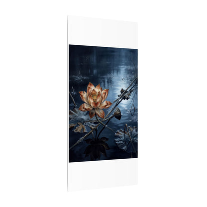 Winter Lotus Flower Broken Beauty Canvas Art | Healing Decor