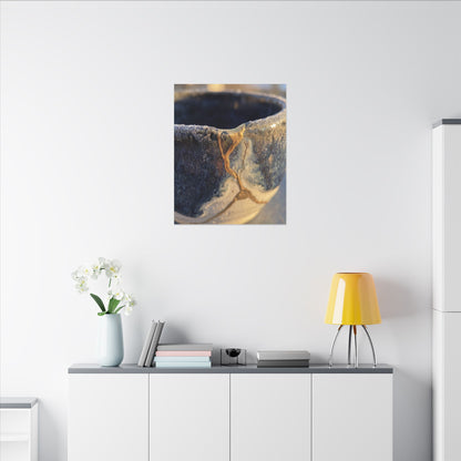 Winter Ceramic Bowl Gold Vein Canvas Art | Healing Decor