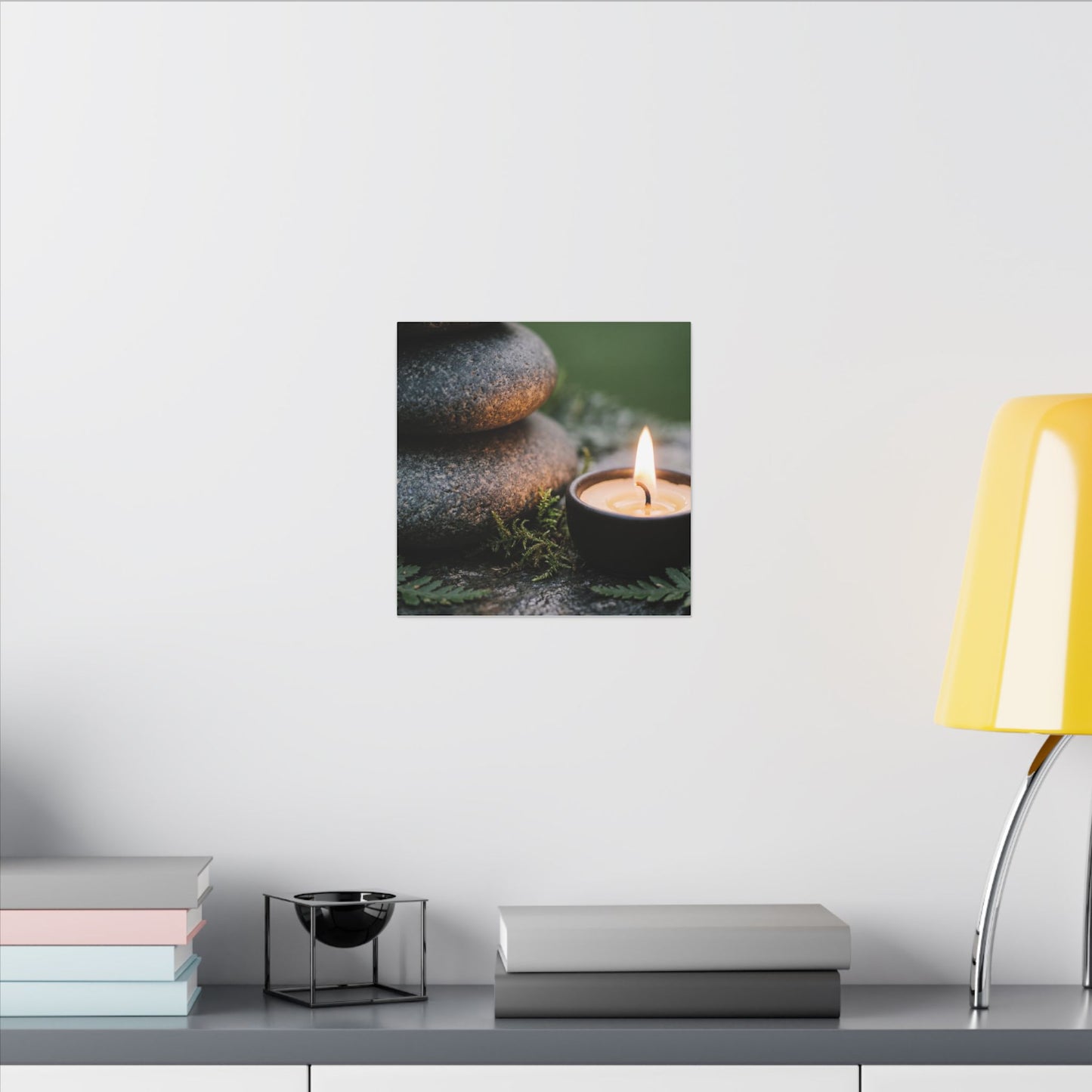 Warm River Stones Canvas Art - Japanese Pattern Japandi