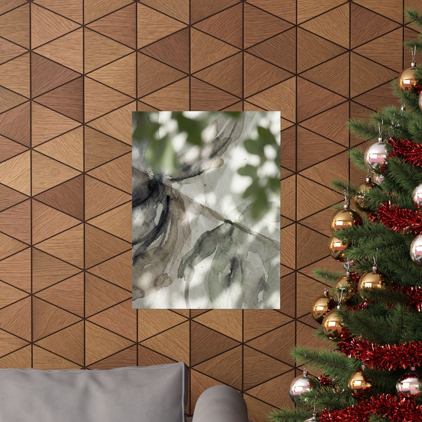 Japandi Paper Fold in Dappled | Watercolor Wall Art Print