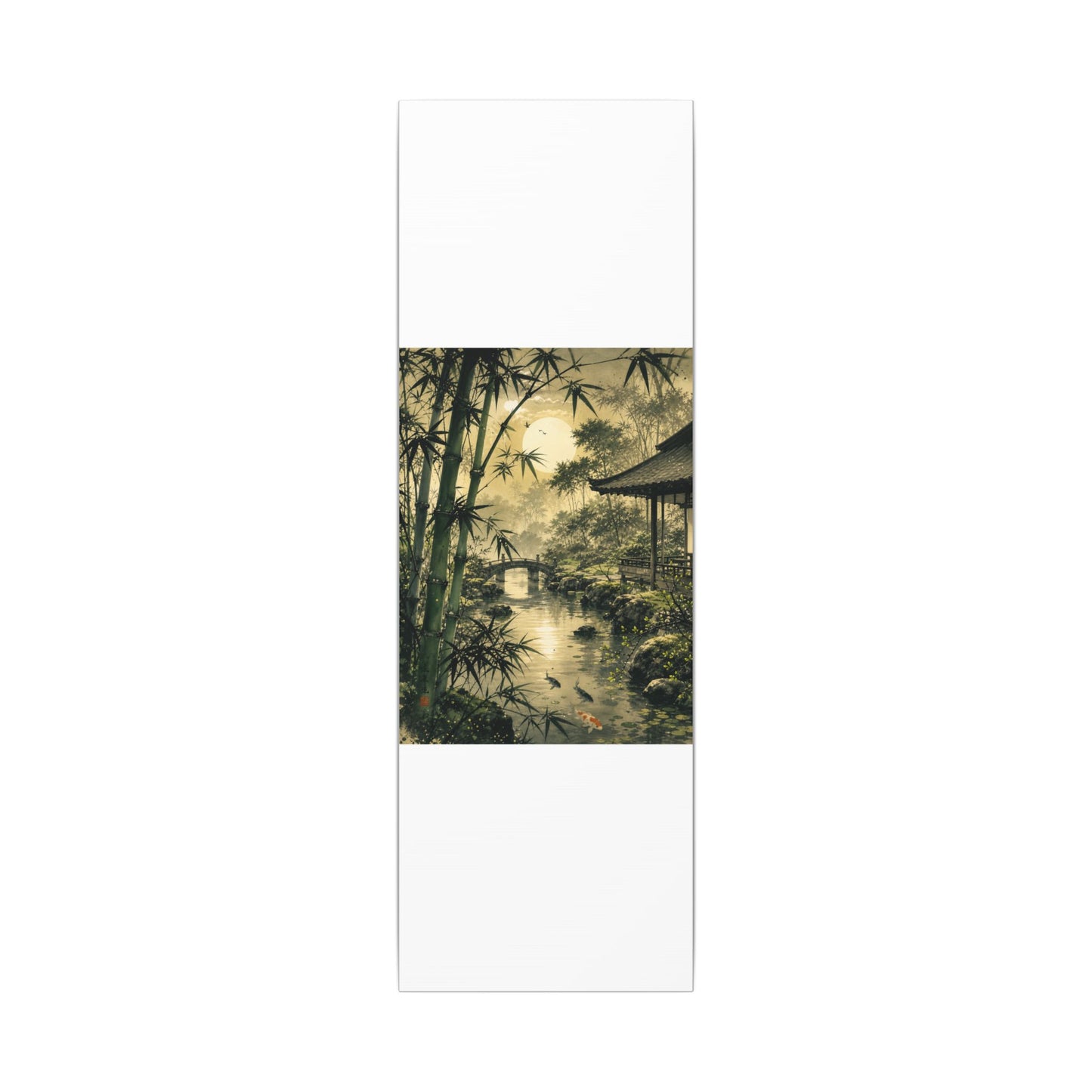 Moonlit Garden Sumi E Canvas Art | Calm Zen Art
