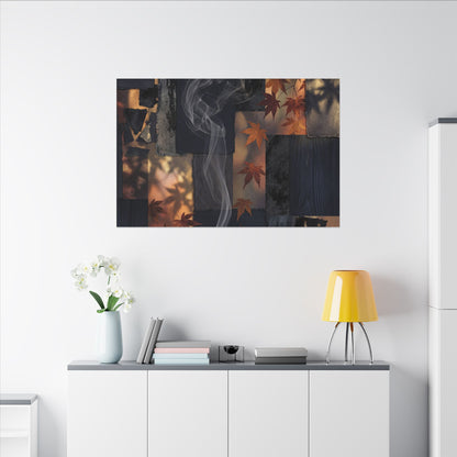 Autumn Incense Smoke Dark Texture Canvas Art | Sophisticated Decor