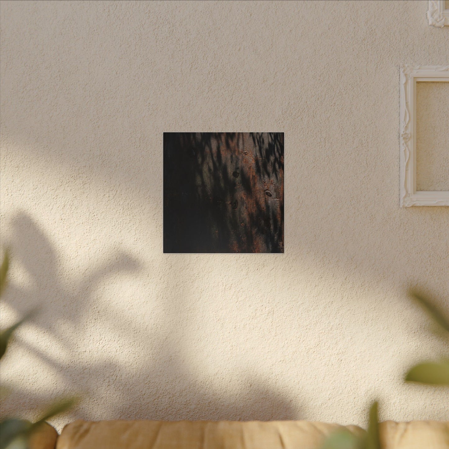 Rust Patina Shadow Zen Canvas Art | Luxurious Dark Japandi Art