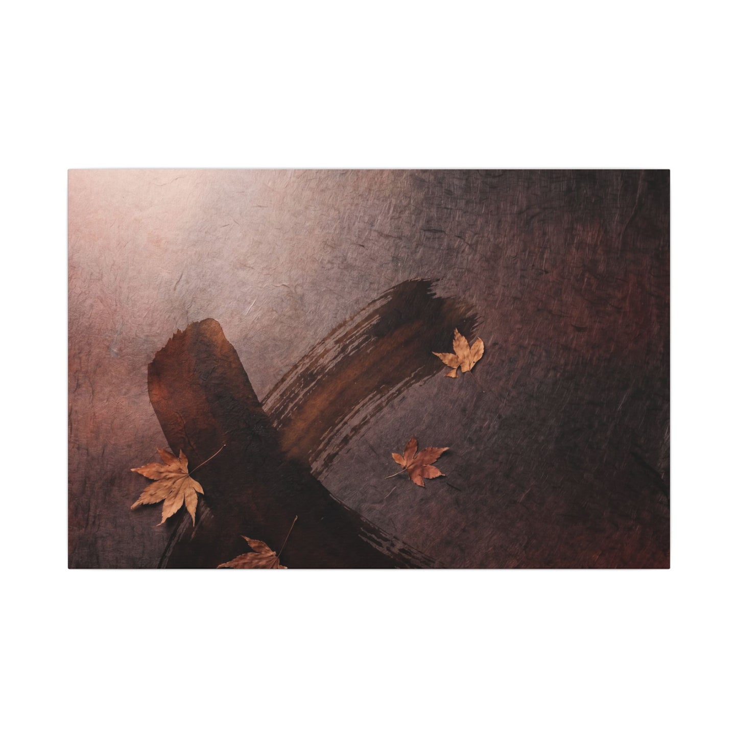 Moody Ink Brushstroke Canvas Art - Moody Minimal Dark Japandi