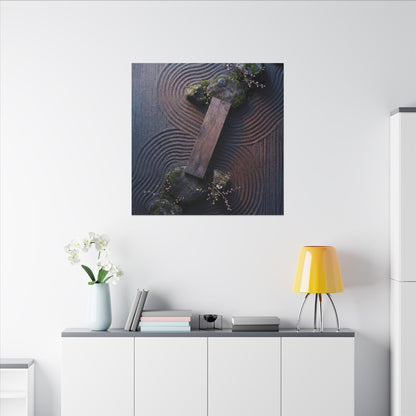Spring Rock Garden Moody Minimal Canvas Art | Atmospheric Decor