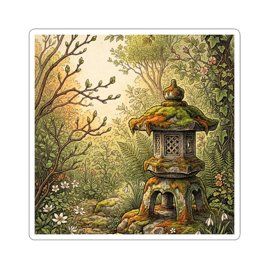Ma Stone Lantern Sticker - Cottagecore Vintage Botanical