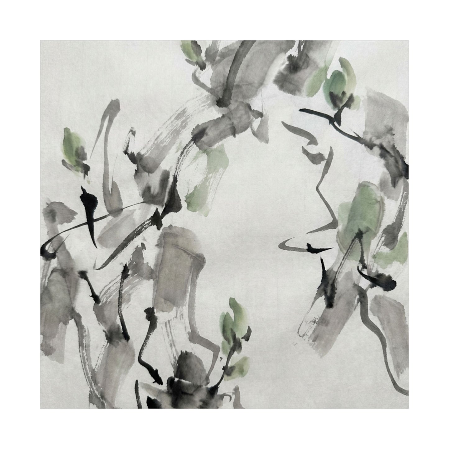 Overcast Ink Brushstroke Wall Art Print - Zen Ma