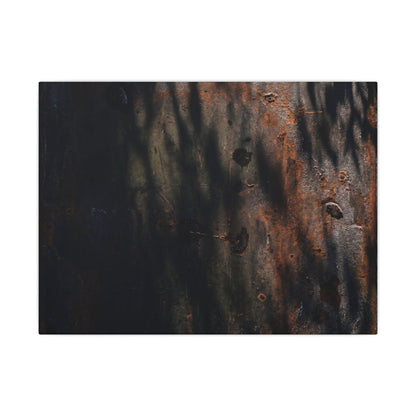 Rust Patina Shadow Zen Canvas Art | Luxurious Dark Japandi Art