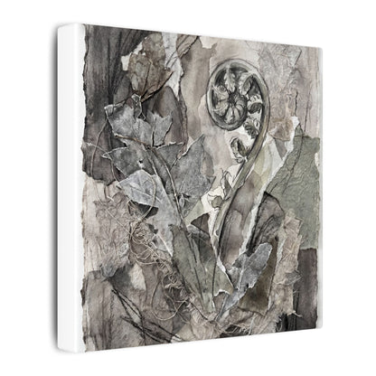 Japandi Fern Unfurling in Overcast | Texture Canvas Art