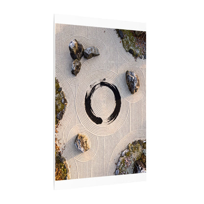 Rock Garden Canvas Art | Winter Zen Enso Art