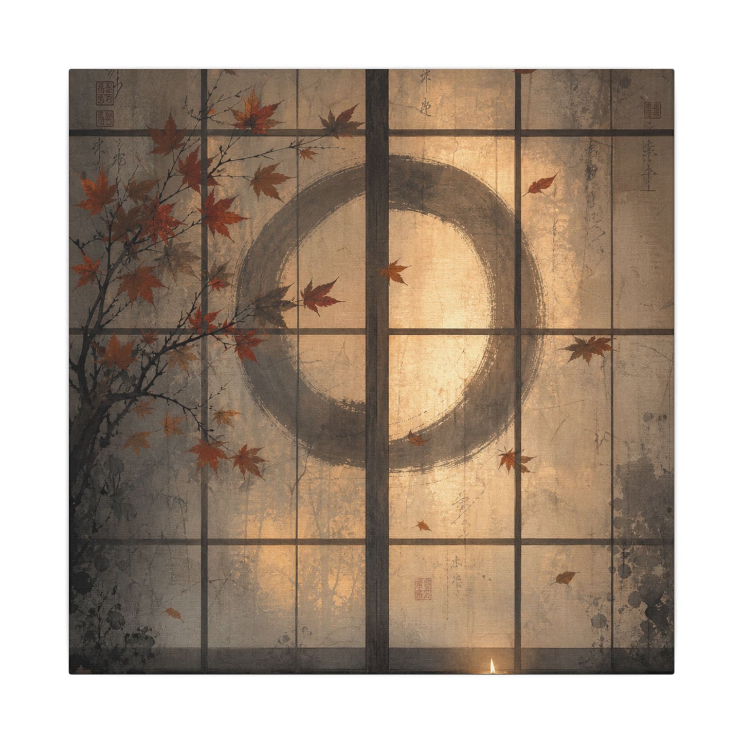 Shoji Screen Texture Canvas Art | Earthy Japandi Art