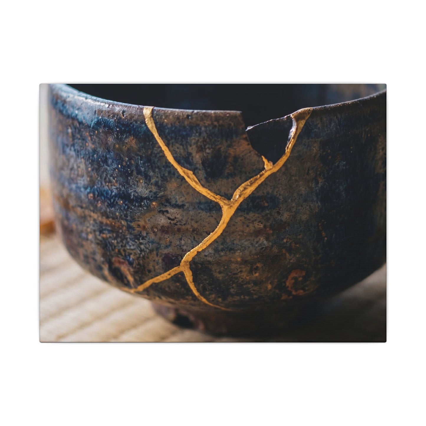 Tea Ceremony Autumn Canvas Art | Kintsugi Healing Design