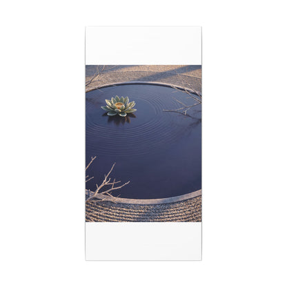 Lotus Flower Canvas Art | Winter Zen Karesansui Art