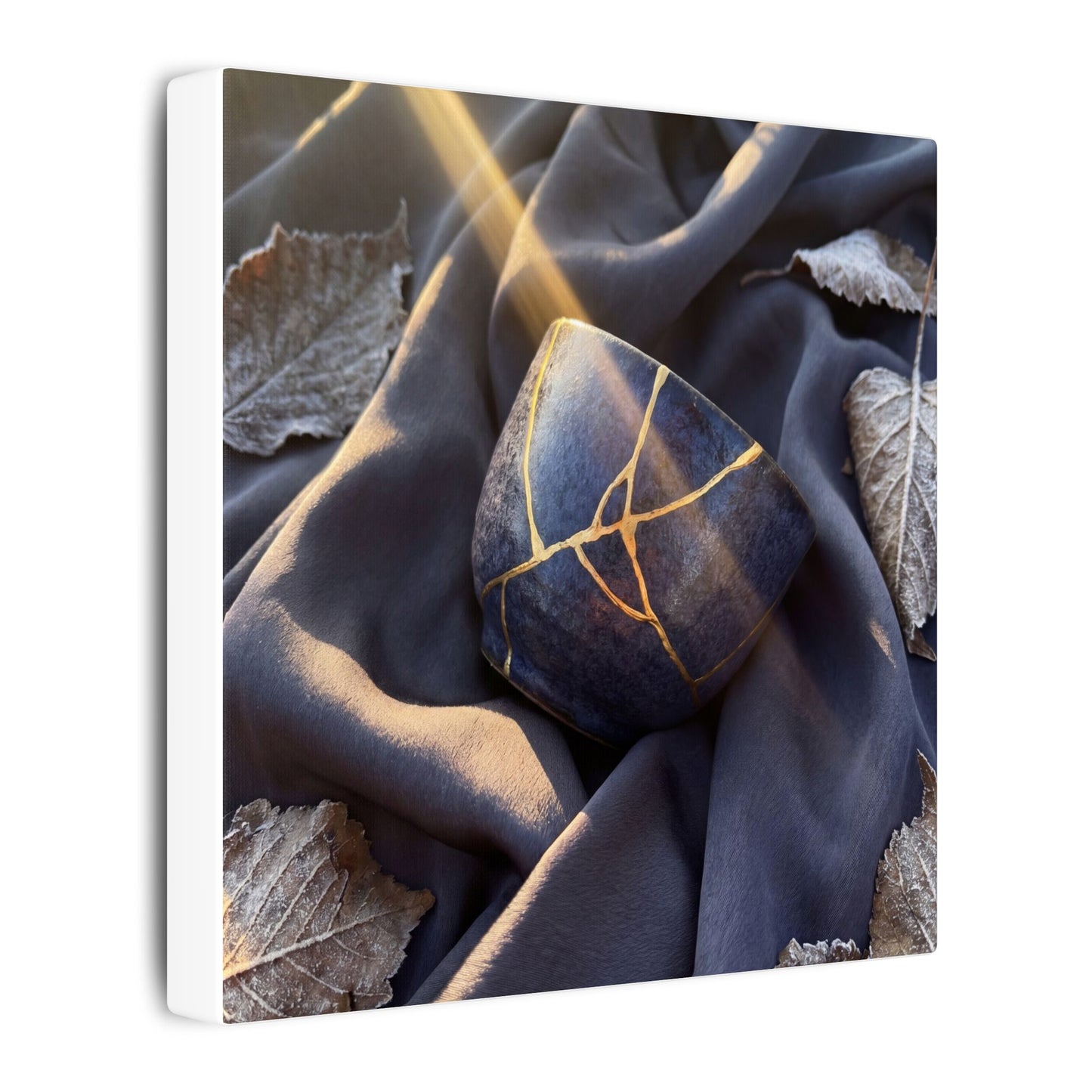 Winter Silk Drape Gold Repair Canvas Art | Artful Decor