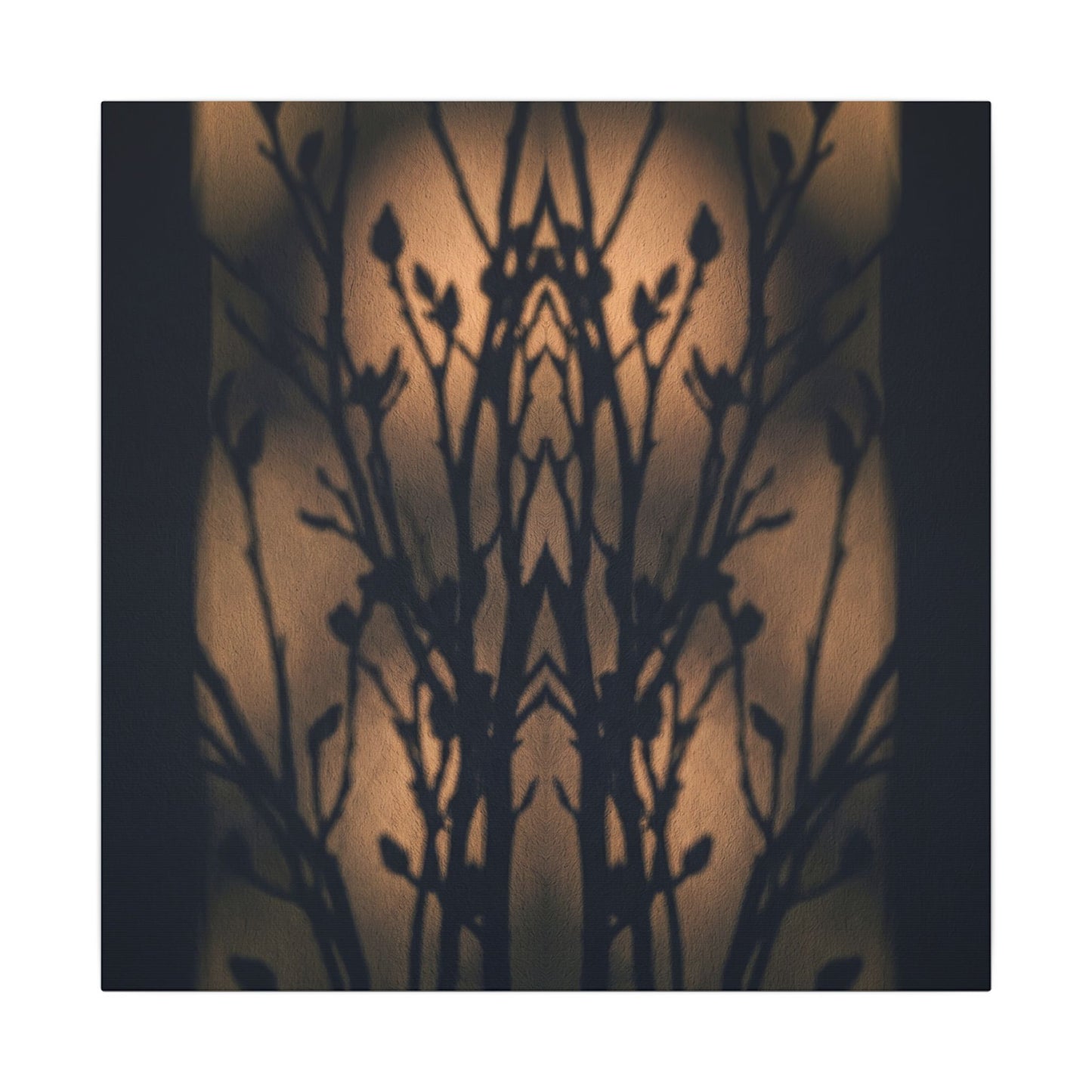 Dark Japandi Shadow Play in Golden Hour | Shadow Zen Canvas Art