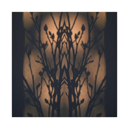 Dark Japandi Shadow Play in Golden Hour | Shadow Zen Canvas Art