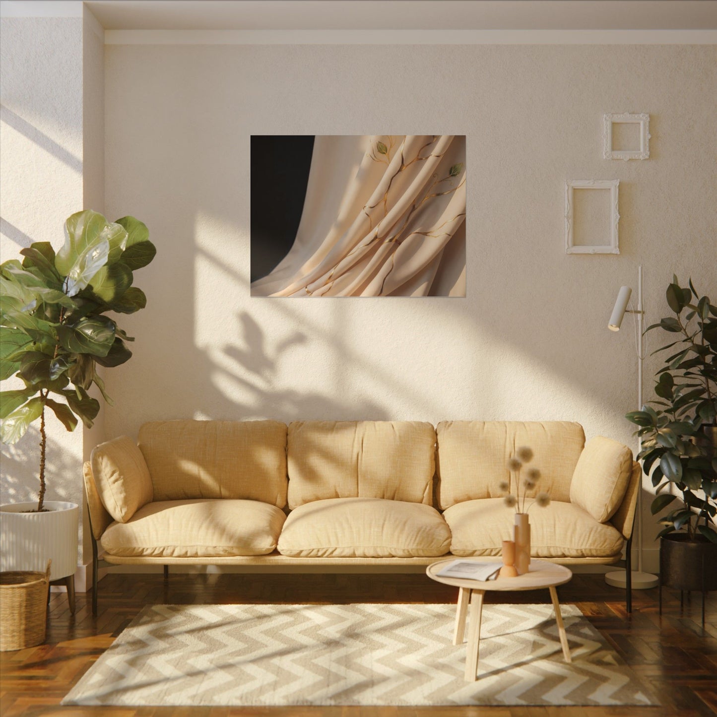 Golden Hour Silk Drape Canvas Art - Kintsugi Fukinsei