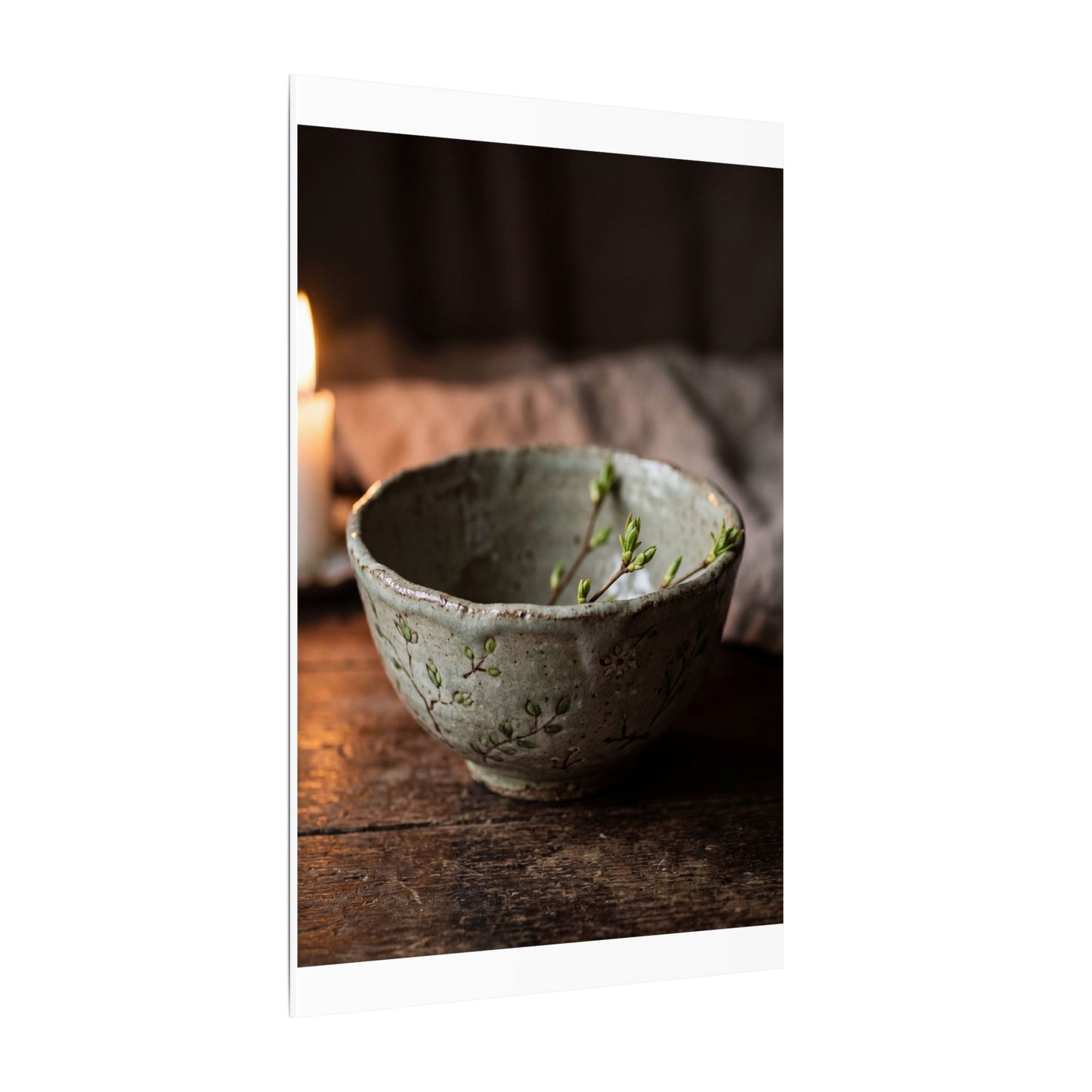 Ceramic Bowl Spring Canvas Art | Japandi Neutral Design