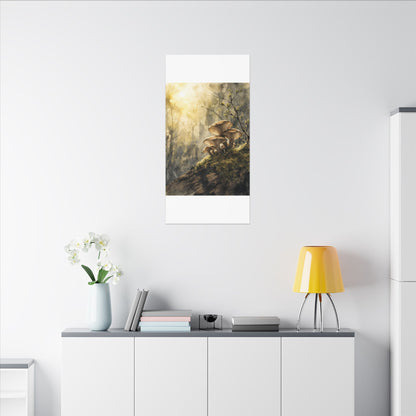 Wild Mushrooms Canvas Art | Spring Japandi Watercolor Art