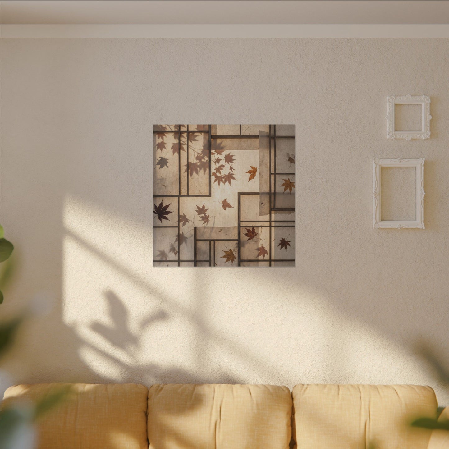 Shoji Screen Japanese Pattern Canvas Art | Neutral Japandi Art