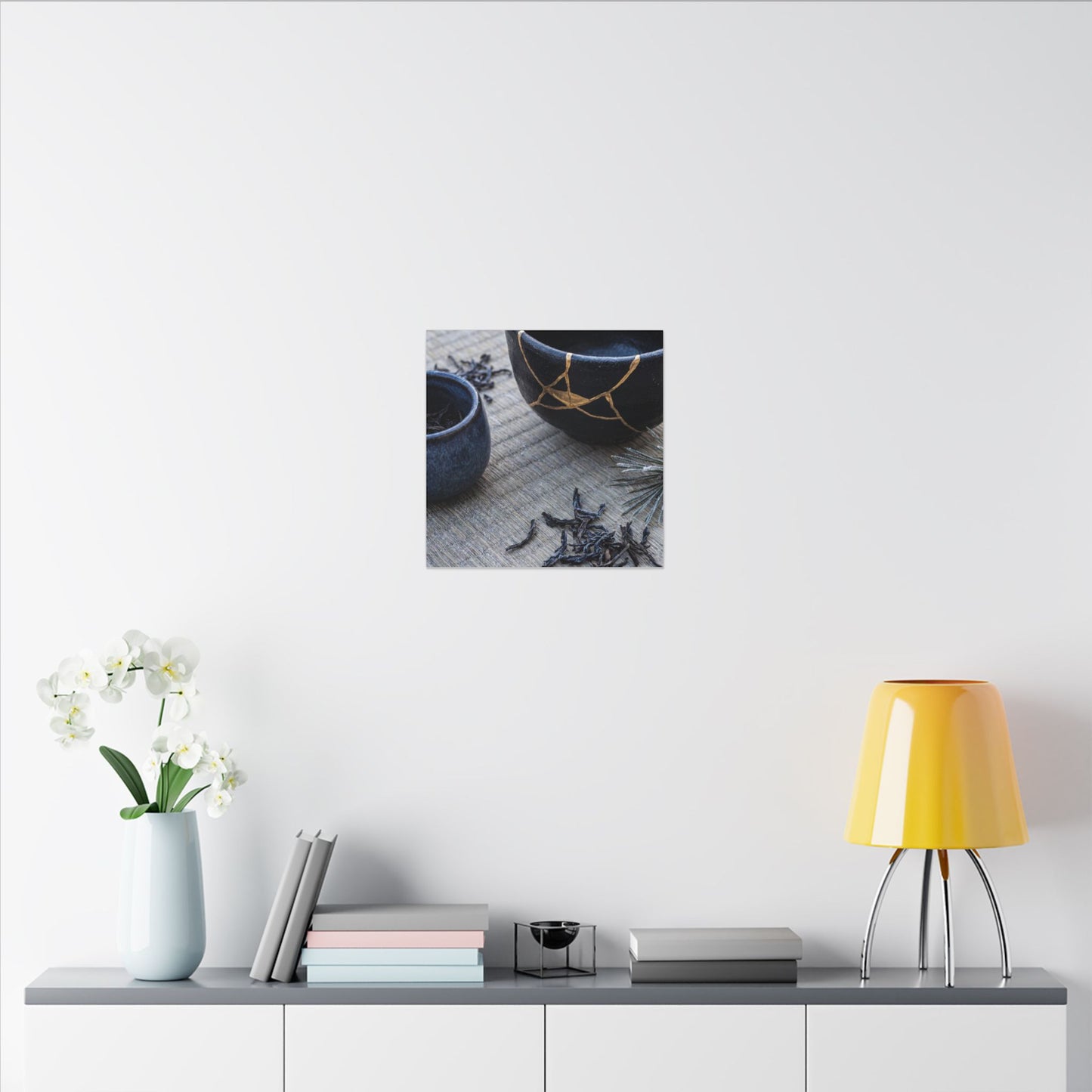 Kintsugi Tea Ceremony in Overcast | Gold Vein Canvas Art