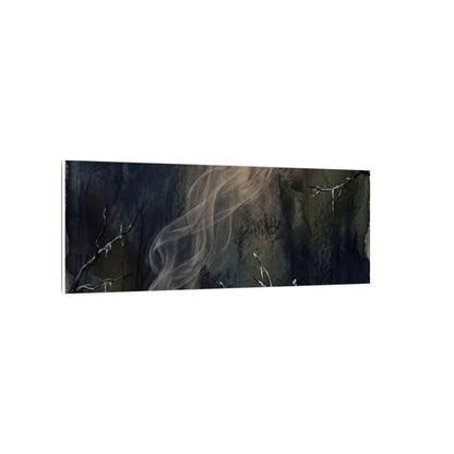 Incense Smoke Winter Canvas Art | Dark Japandi Moody Design