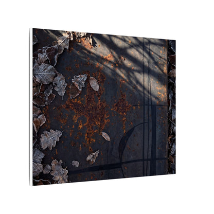 Shibui Rust Patina Canvas Art - Dark Japandi Charcoal Ink