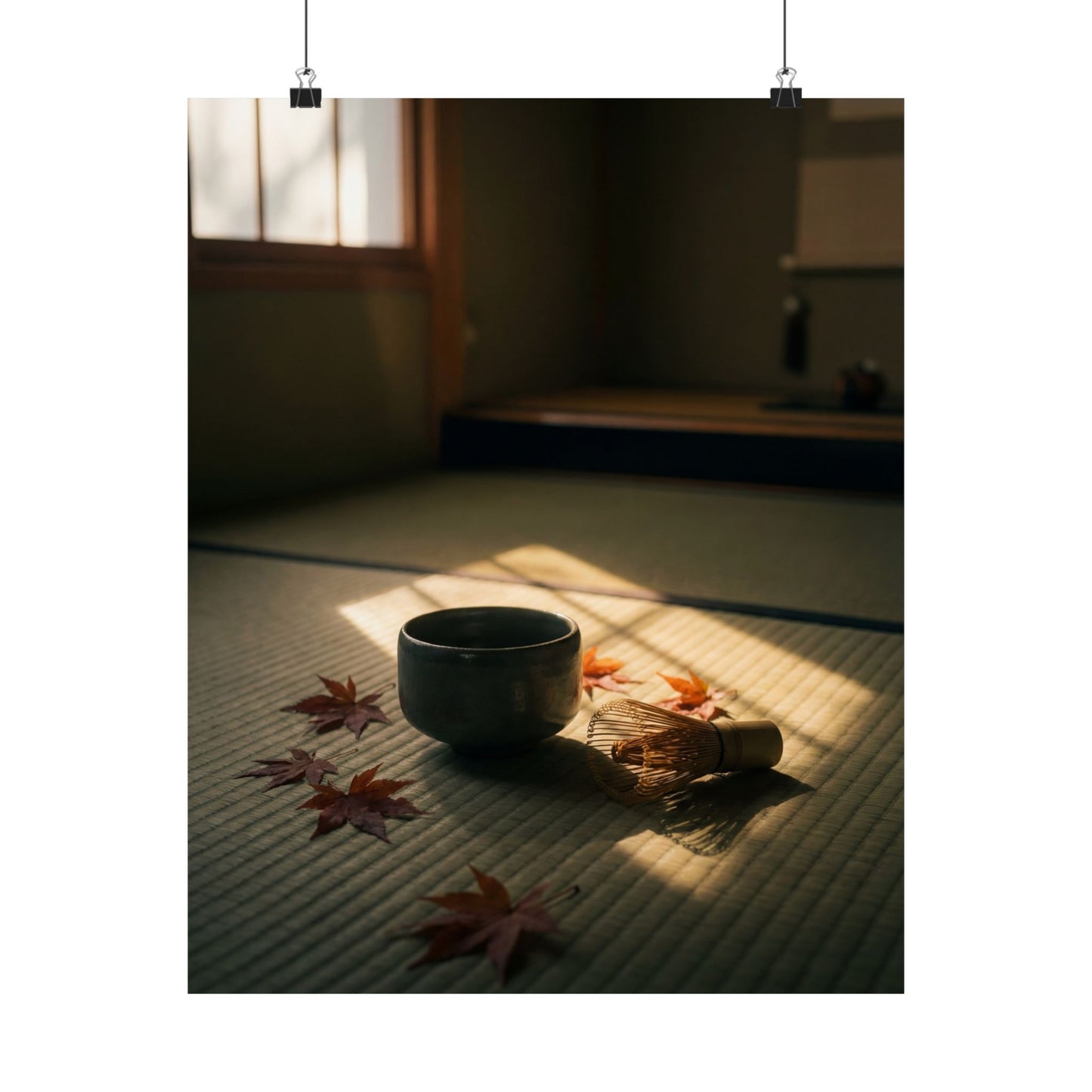 Tea Ceremony Wall Art Print | Autumn Dark Japandi Moody Minimal Art Art Print