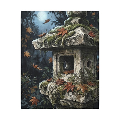 Shibui Stone Lantern Canvas Art - Japandi Minimal Line