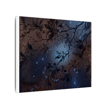 Bold Cherry Blossom Canvas Art - Charcoal Ink Dark Japandi