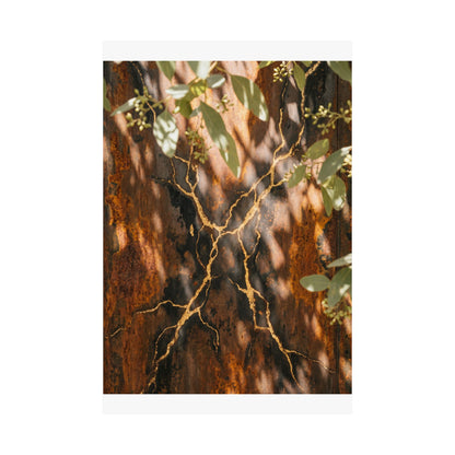 Rust Patina Gold Vein Wall Art Print | Artful Kintsugi Art