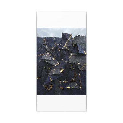 Beautiful Paper Fold Canvas Art - Crackle Gold Kintsugi