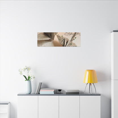 Paper Fold Spring Canvas Art | Japandi Earthy Design
